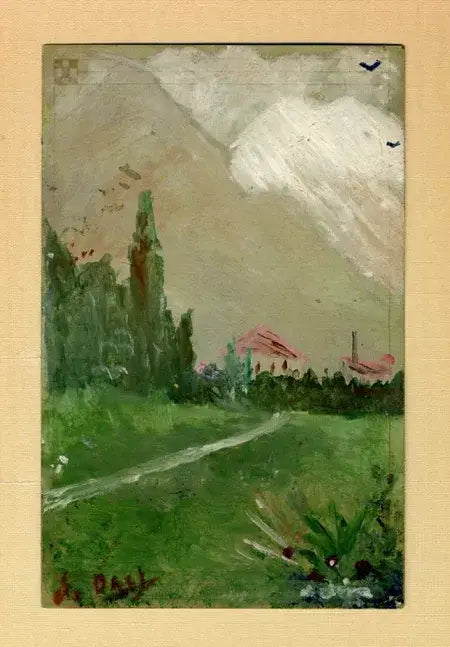 Salvador Dalí childhood drawing, Landscape of Figueres, 1910-1914