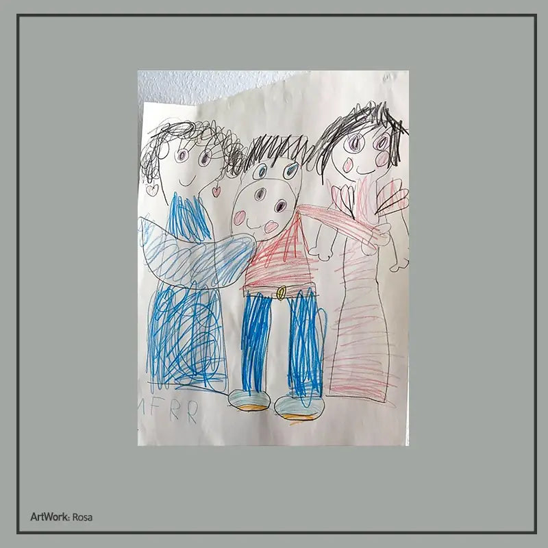 Childhood family drawing turned into a custom figurine by Ostaneskids