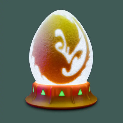 dragon egg nightlight with gold stand for kids’ magical bedtime stories